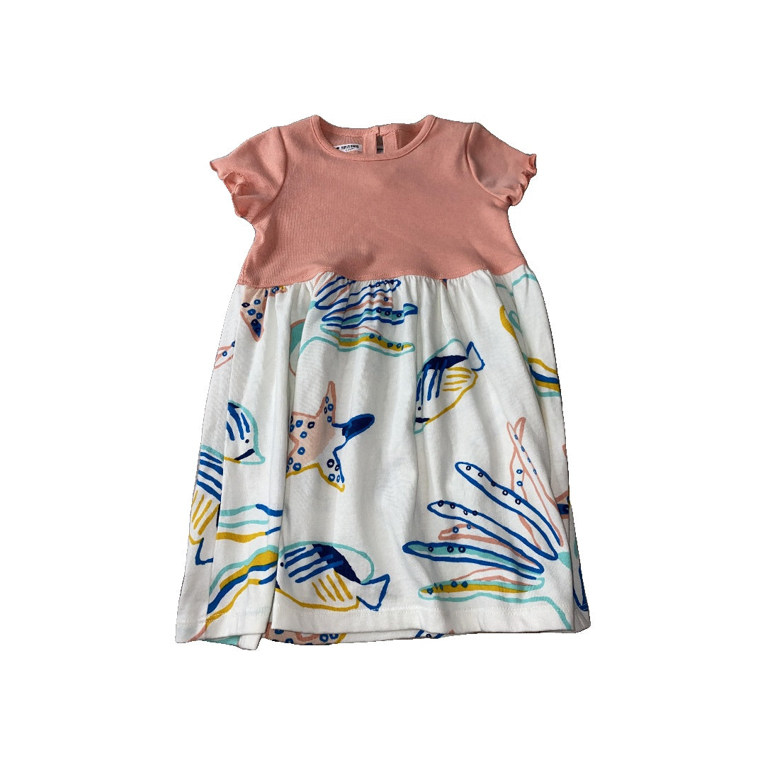 Tea Girls White | pink | Sea Animals Dress Size: 2T White | pink | Sea Animals