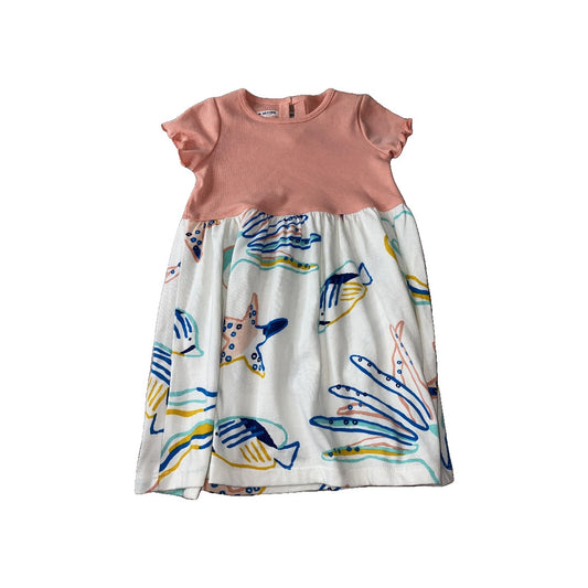 Tea Girls White | pink | Sea Animals Dress Size: 2T White | pink | Sea Animals