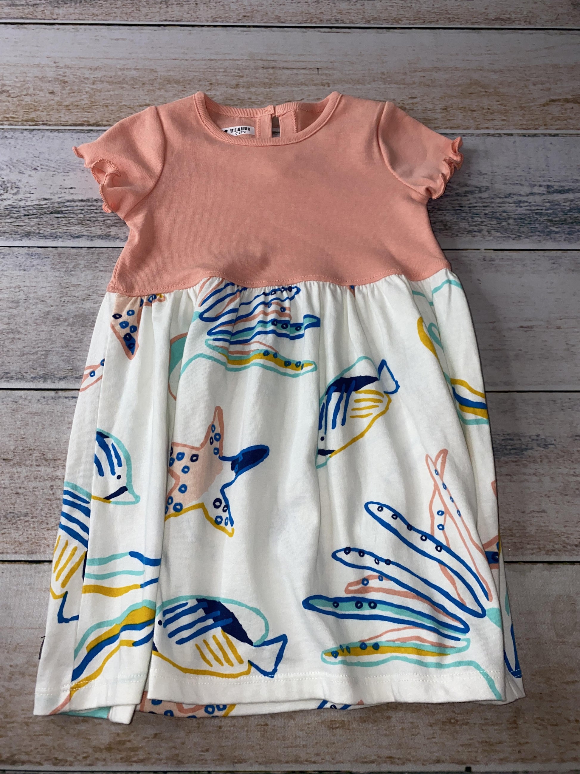 Tea Girls White | pink | Sea Animals Dress Size: 2T White | pink | Sea Animals