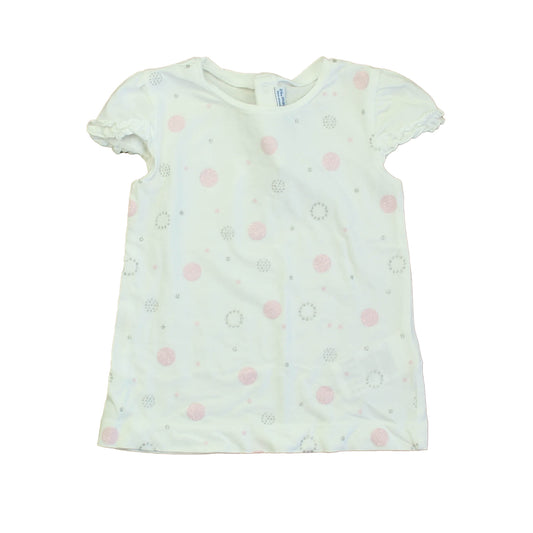 Mayoral Girls White | Pink | Silver Short Sleeve Shirt Size: 24 Months