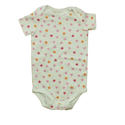 Primary.com Girls White | Pink Stars Onesie Size: 9-12 Months