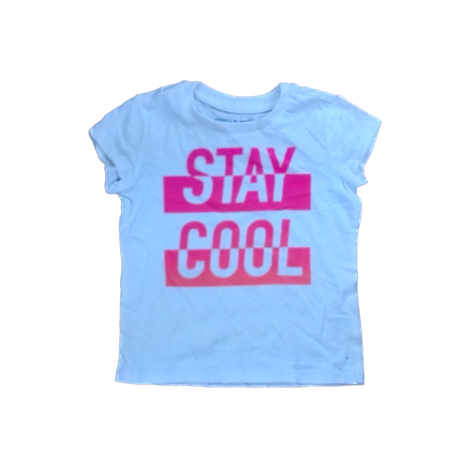 Rockets Of Awesome Girls White | Pink Stay Cool Short Sleeve Shirt Size: 3T White | Pink Stay Cool