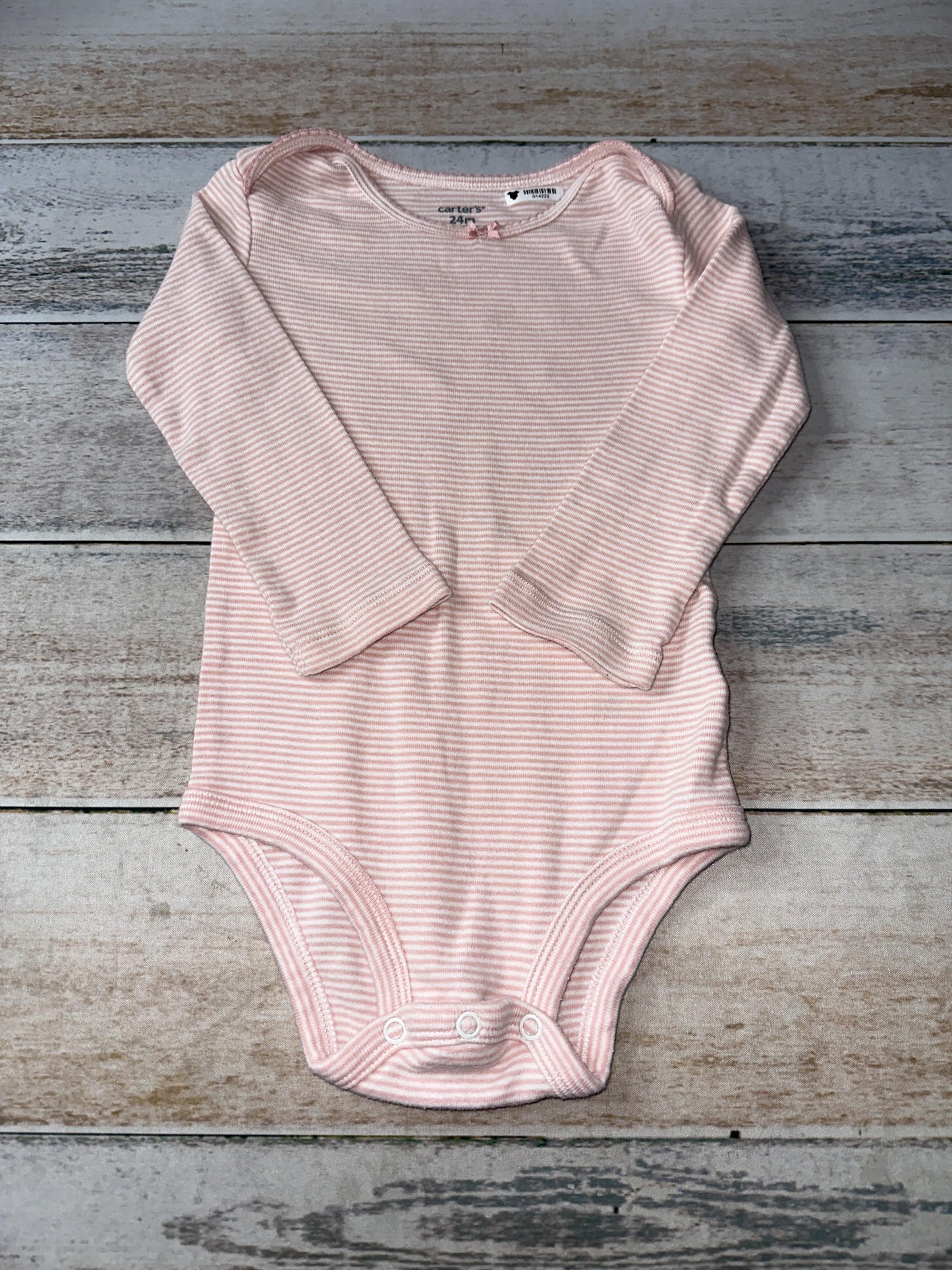 Carters Girls White | pink | Stripe Onesie Size: 24 months White | pink | Stripe