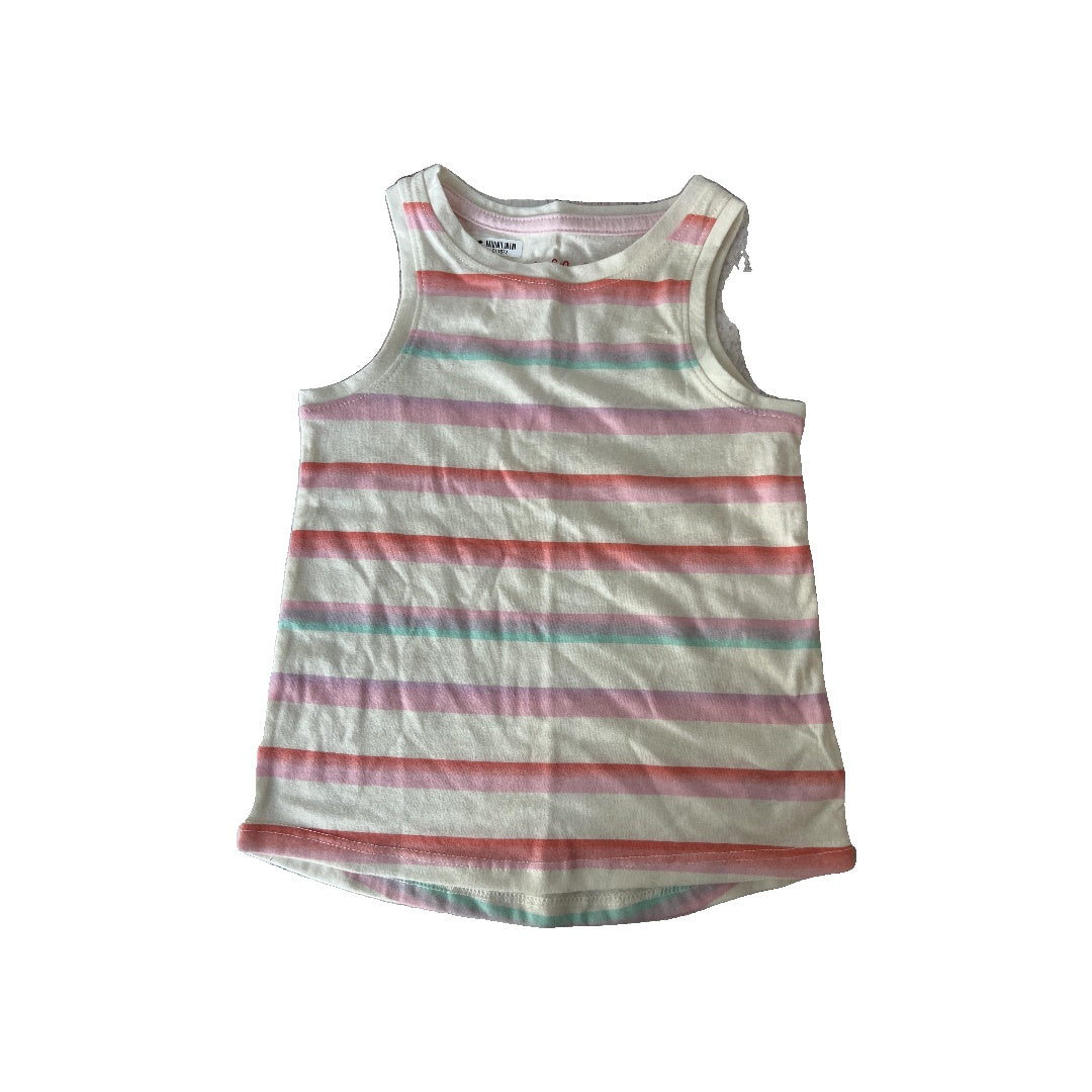 Cat & Jack Girls White | pink | Stripe Tank Top Size: 3T White | pink | Stripe