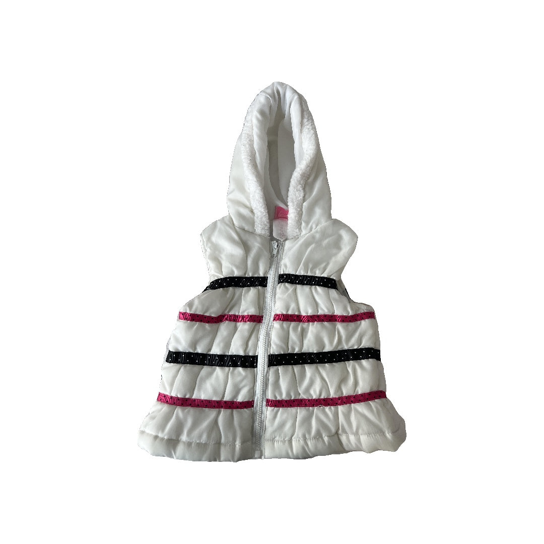 Nanette Girls White | pink | Stripe Vest Size: 24 months White | pink | Stripe