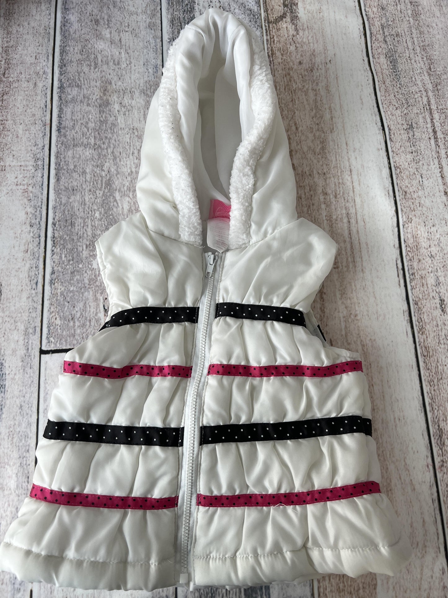 Nanette Girls White | pink | Stripe Vest Size: 24 months White | pink | Stripe