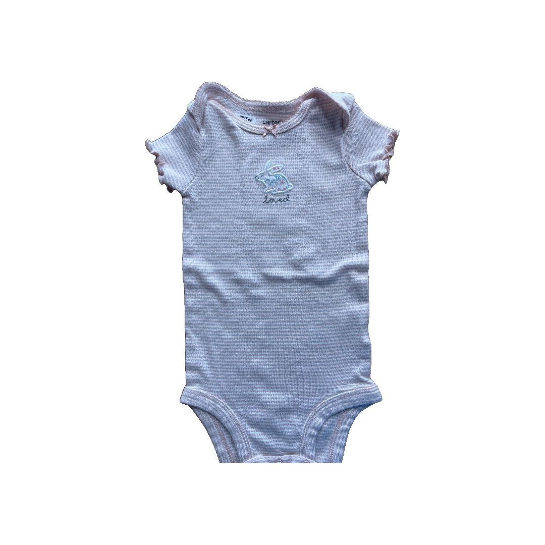 Carters Girls White | pink | Stripe Onesie Size: 6-9 months White | pink | Stripe