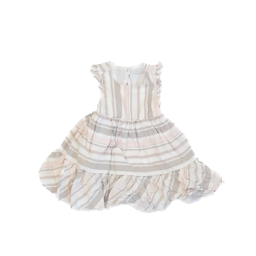 Tahari Girls White | PInk | Taupe Dress Size: 4-5T* White | PInk | Taupe