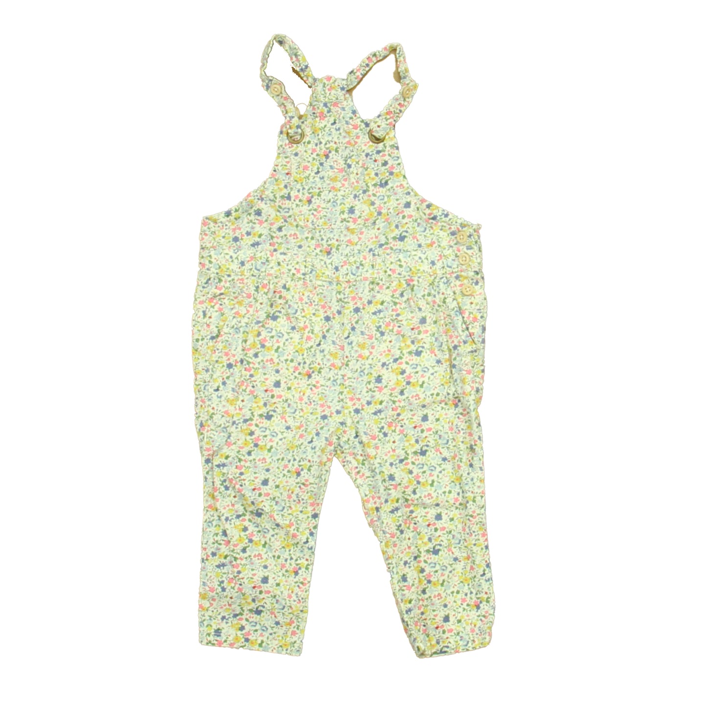 Zara Girls White | Pink | Teal Floral Romper Size: 3-6 Months