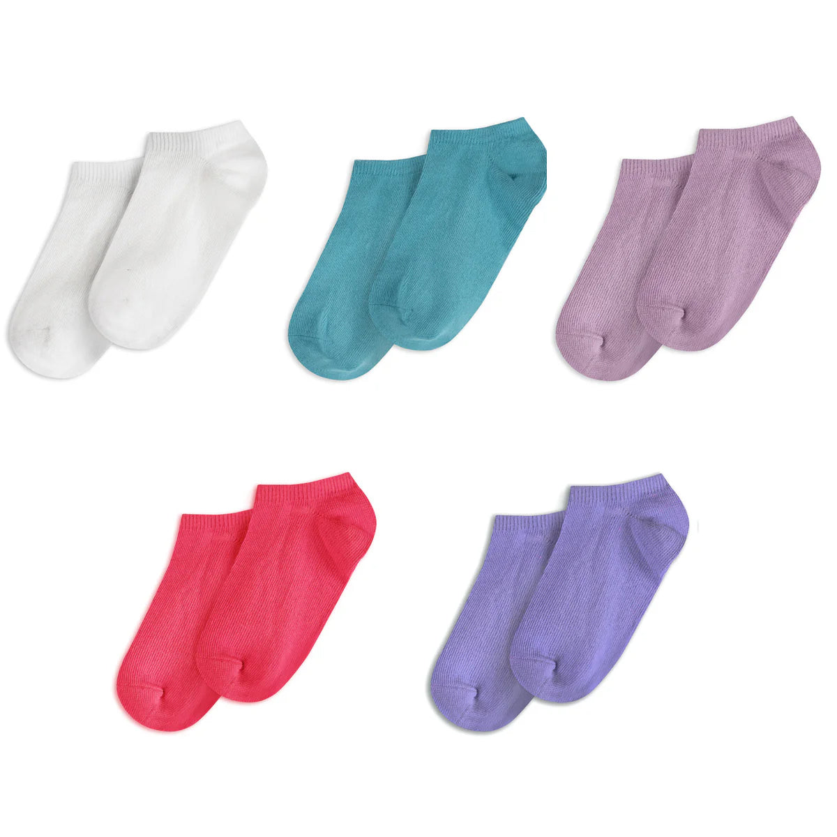 Mightly Girls White | Pink | Turquoise | Purple Socks Size: 10-13 Toddler White | Pink | Turquoise | Purple