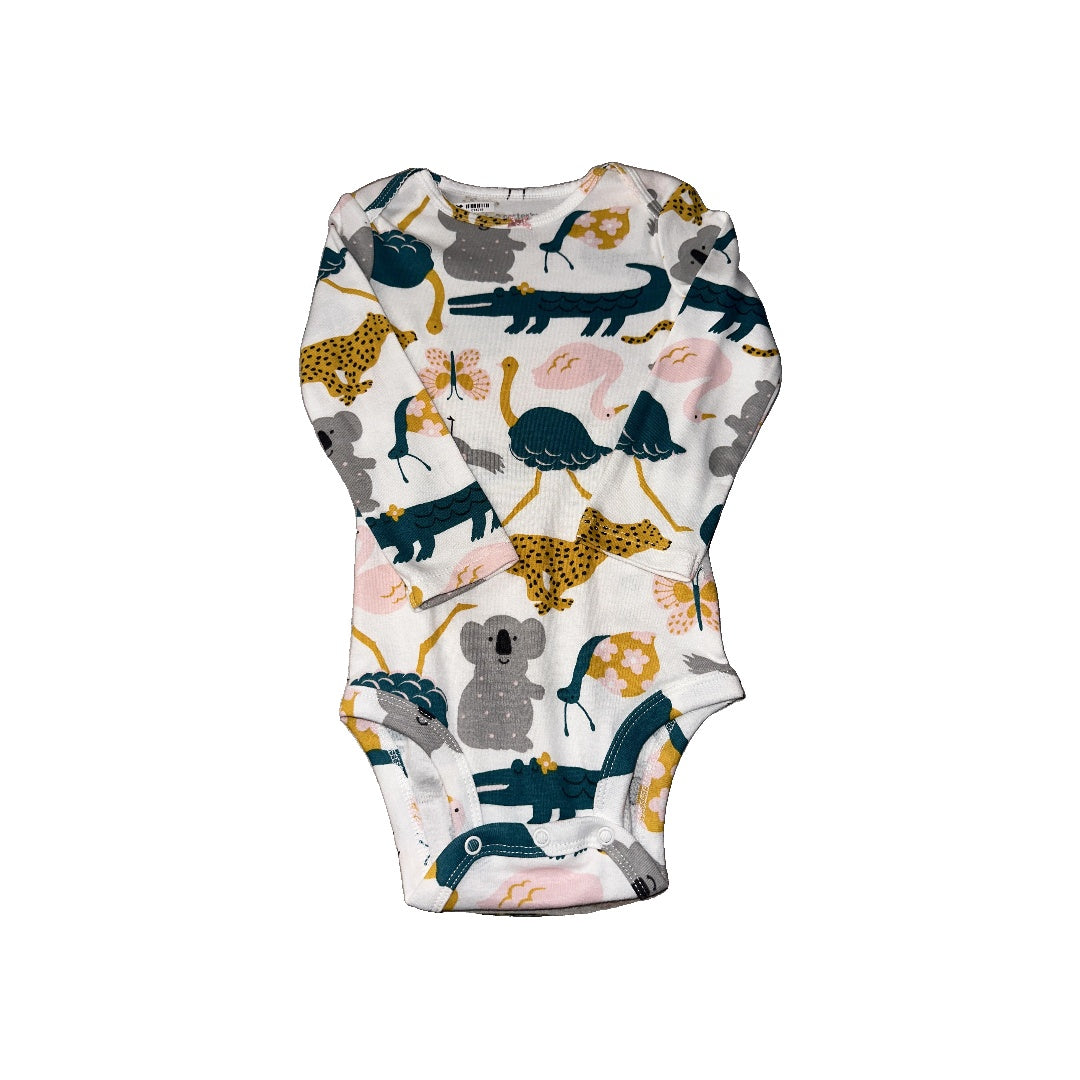 Carters Girls White | pink | Turquoise | Yellow Onesie Size: 24 months White | pink | Turquoise | Yellow