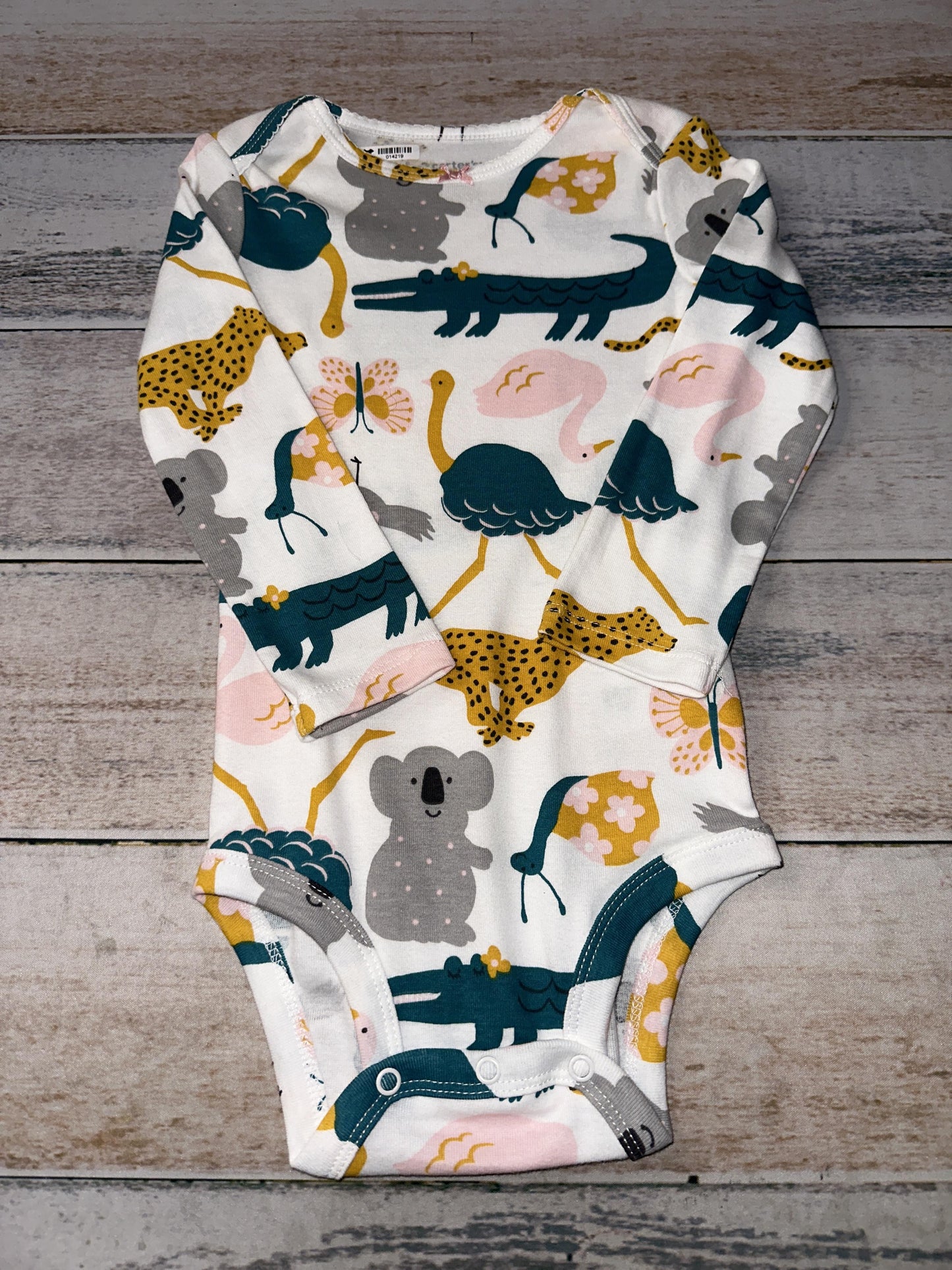 Carters Girls White | pink | Turquoise | Yellow Onesie Size: 24 months White | pink | Turquoise | Yellow