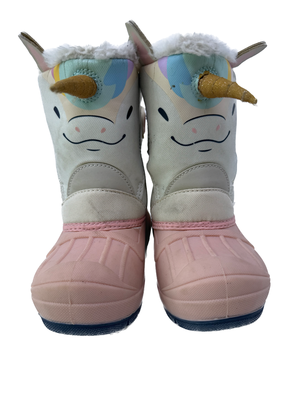 Cat & Jack Girls White | Pink Unicorn Boots Size: Little kid 7 White | Pink Unicorn