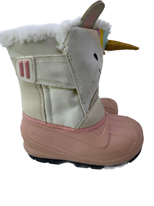 Cat & Jack Girls White | Pink Unicorn Boots Size: Little kid 7 White | Pink Unicorn