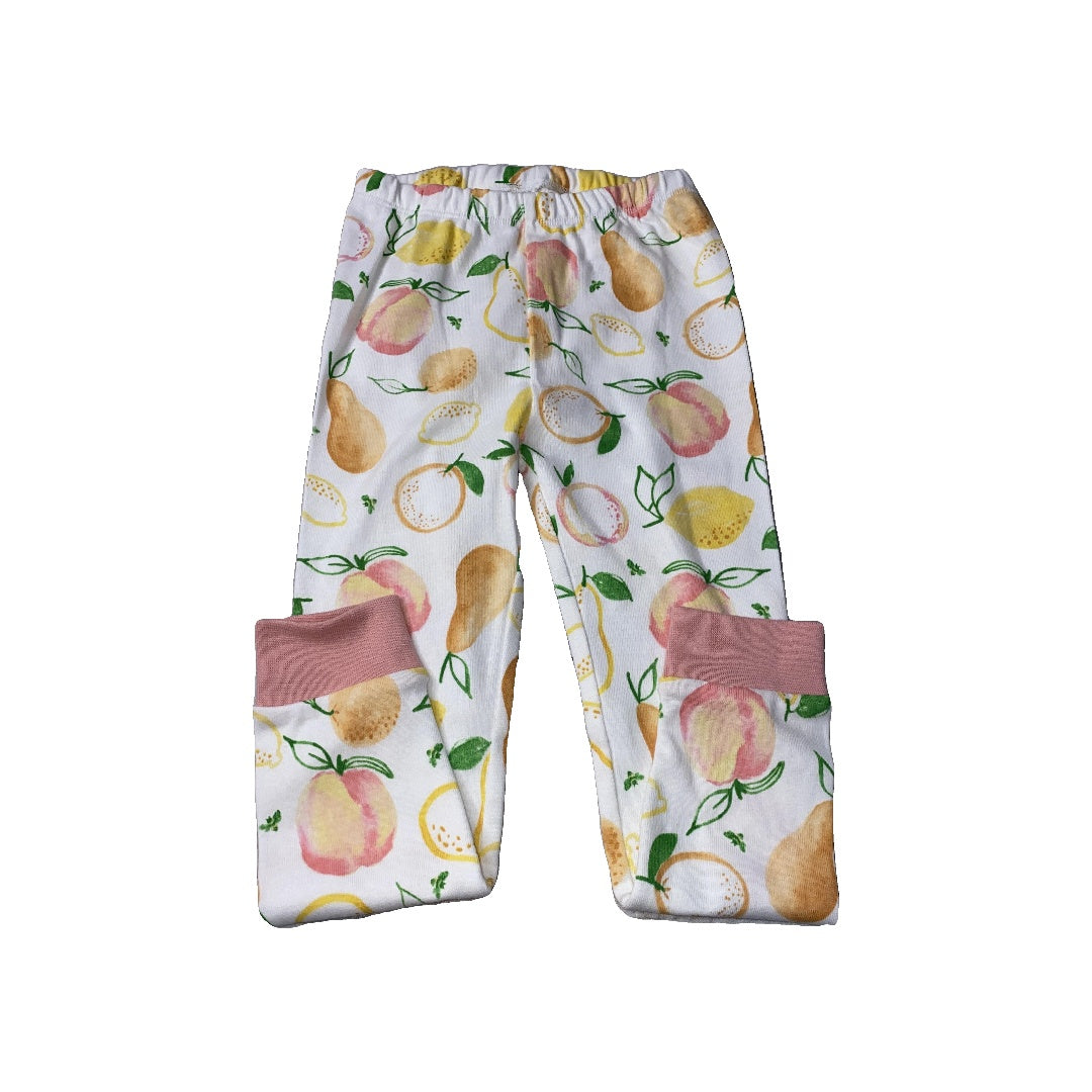 Burt's Bees Girls White | pink | Yellow | Fruit Pajamas Size: 3T White | pink | Yellow | Fruit