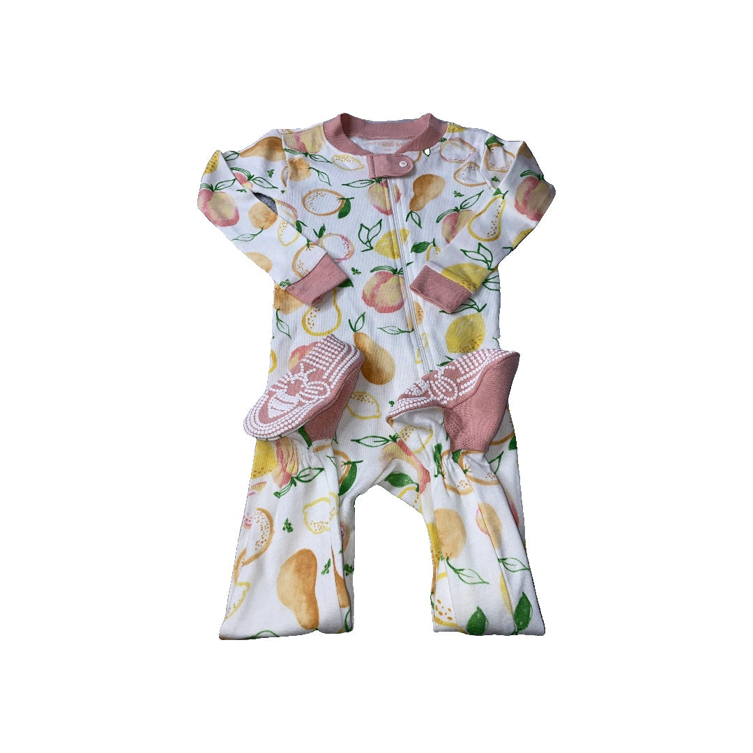 Burt's Bees Girls White | pink | Yellow | Fruit Pajamas Size: 18 months White | pink | Yellow | Fruit