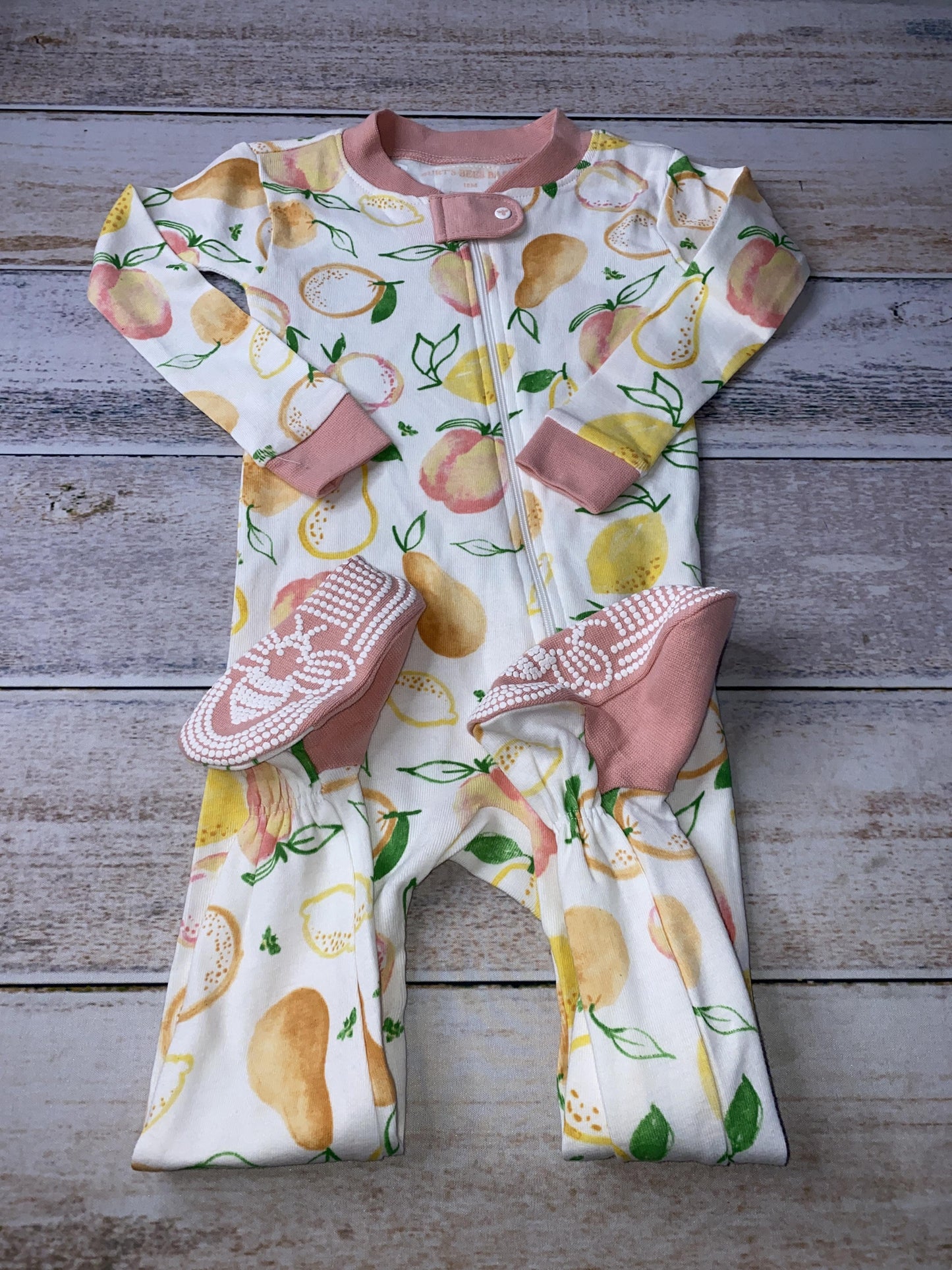 Burt's Bees Girls White | pink | Yellow | Fruit Pajamas Size: 18 months White | pink | Yellow | Fruit
