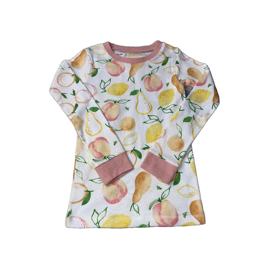 Burt's Bees Girls White | pink | Yellow | Fruit Pajamas Size: 3T White | pink | Yellow | Fruit