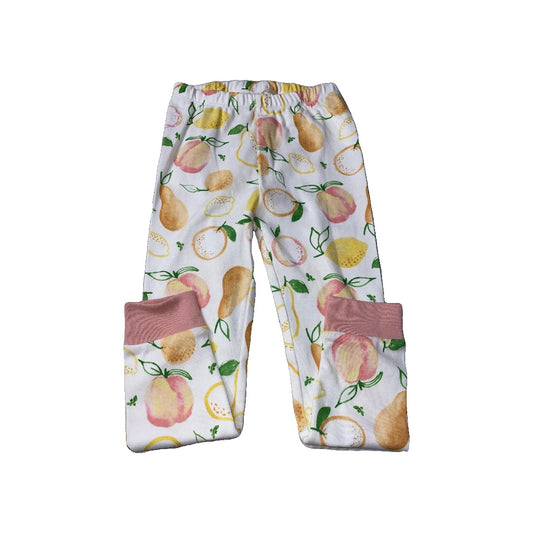 Burt's Bees Girls White | pink | Yellow | Fruit Pajamas Size: 3T White | pink | Yellow | Fruit