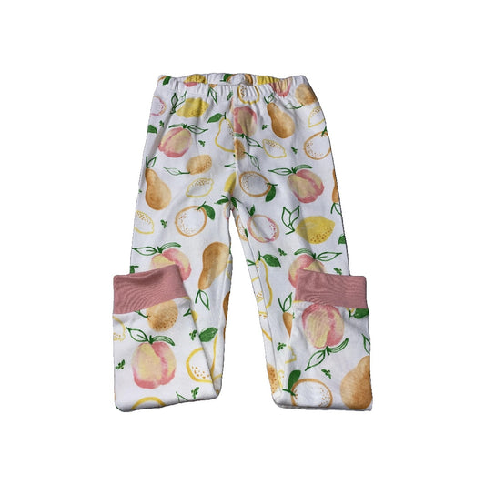 Burt's Bees Girls White | pink | Yellow | Fruit Pajamas Size: 4T White | pink | Yellow | Fruit