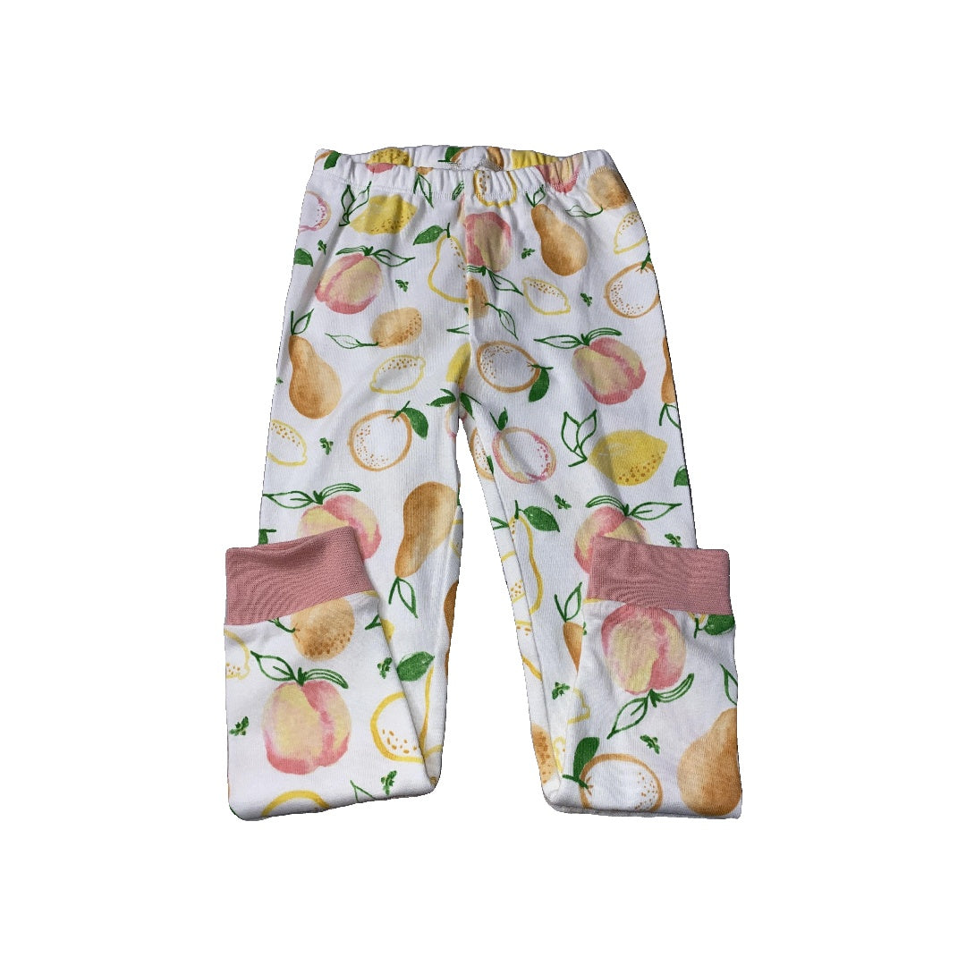Burt's Bees Girls White | pink | Yellow | Fruit Pajamas Size: 4T White | pink | Yellow | Fruit
