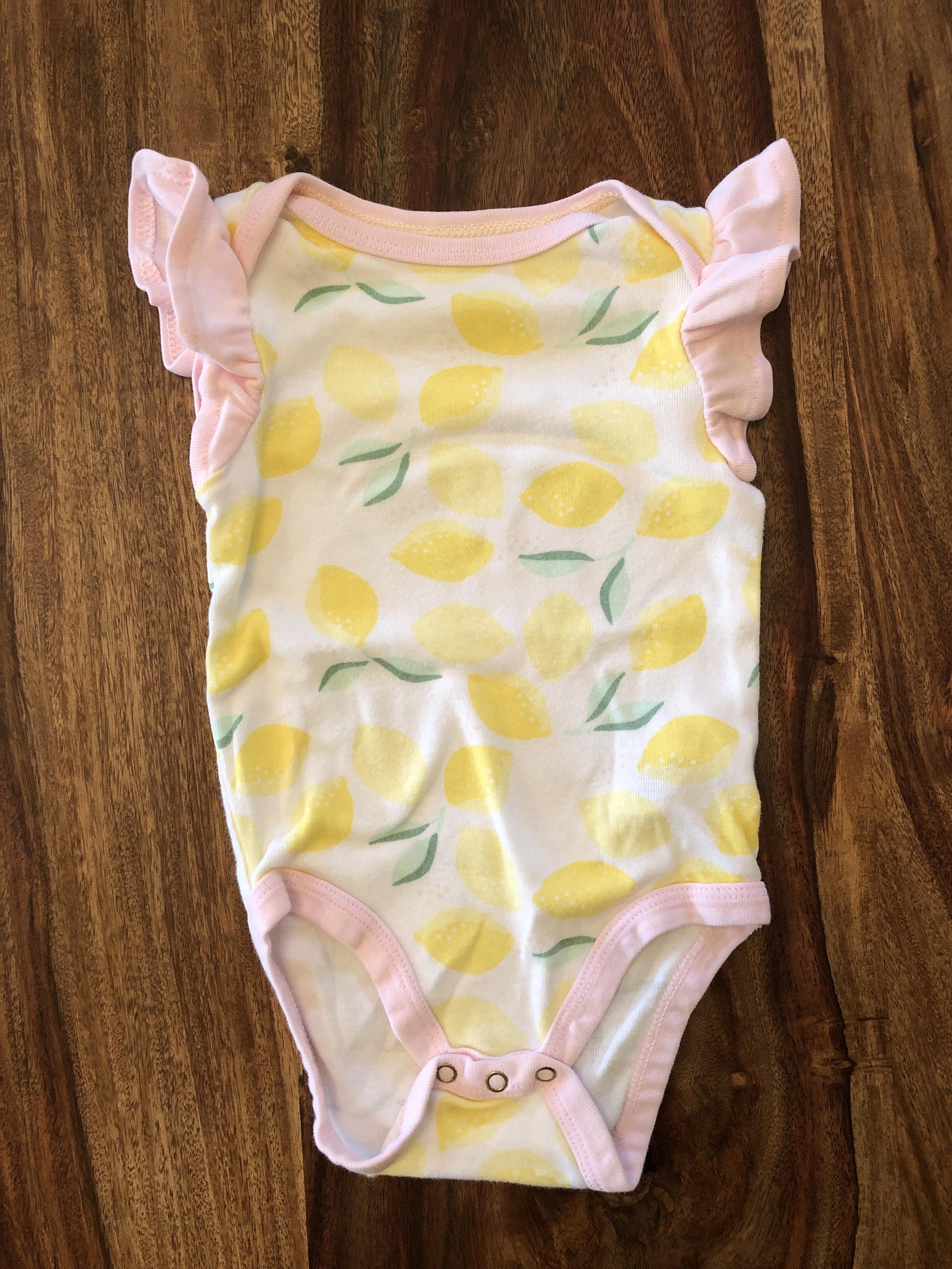 Cloud Island Girls White | pink | Yellow | Fruit Onesie Size: 3-6 months White | pink | Yellow | Fruit