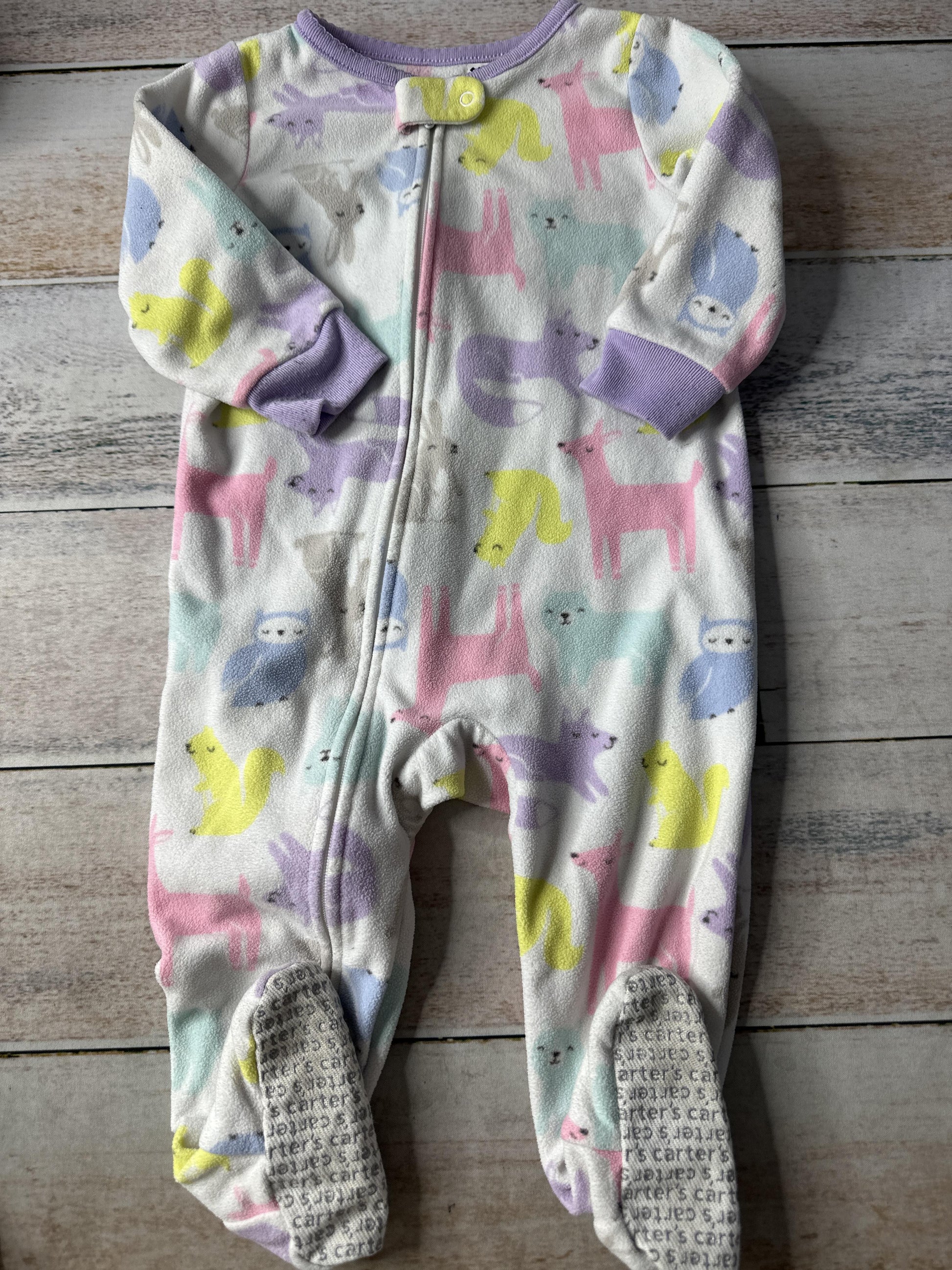 Carters Girls White | pink | Yellow | Light Blue | light green Pajamas Size: 12 months White | pink | Yellow | Light Blue | light green