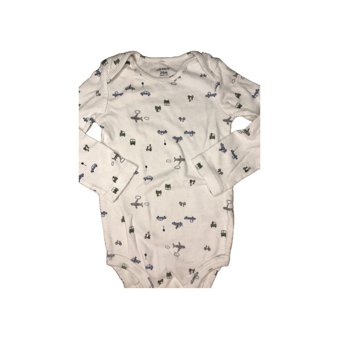 Carters Unisex White | pink Onesie Size: 24 months White | pink