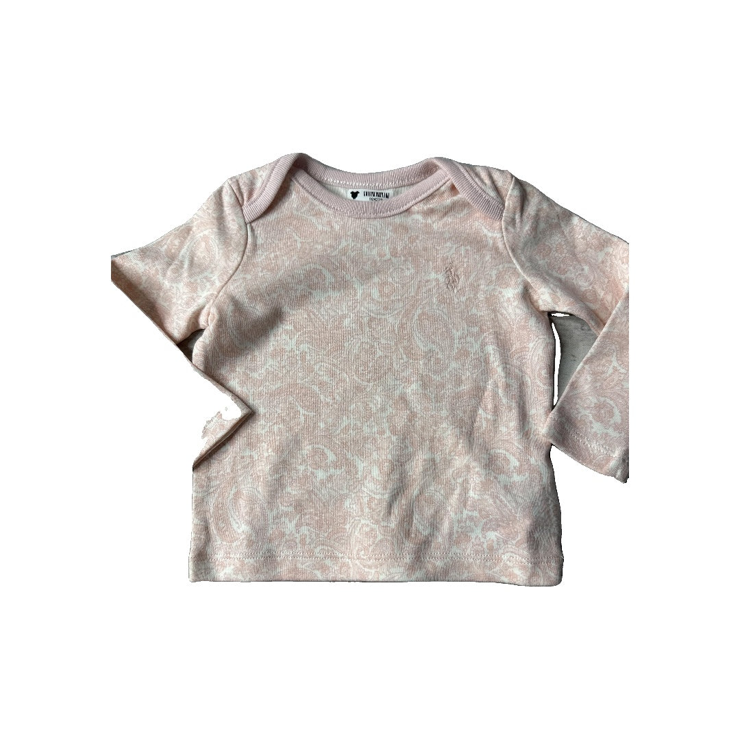 Ralph Lauren Girls White | pink T-Shirt Size: 3-6 months White | pink