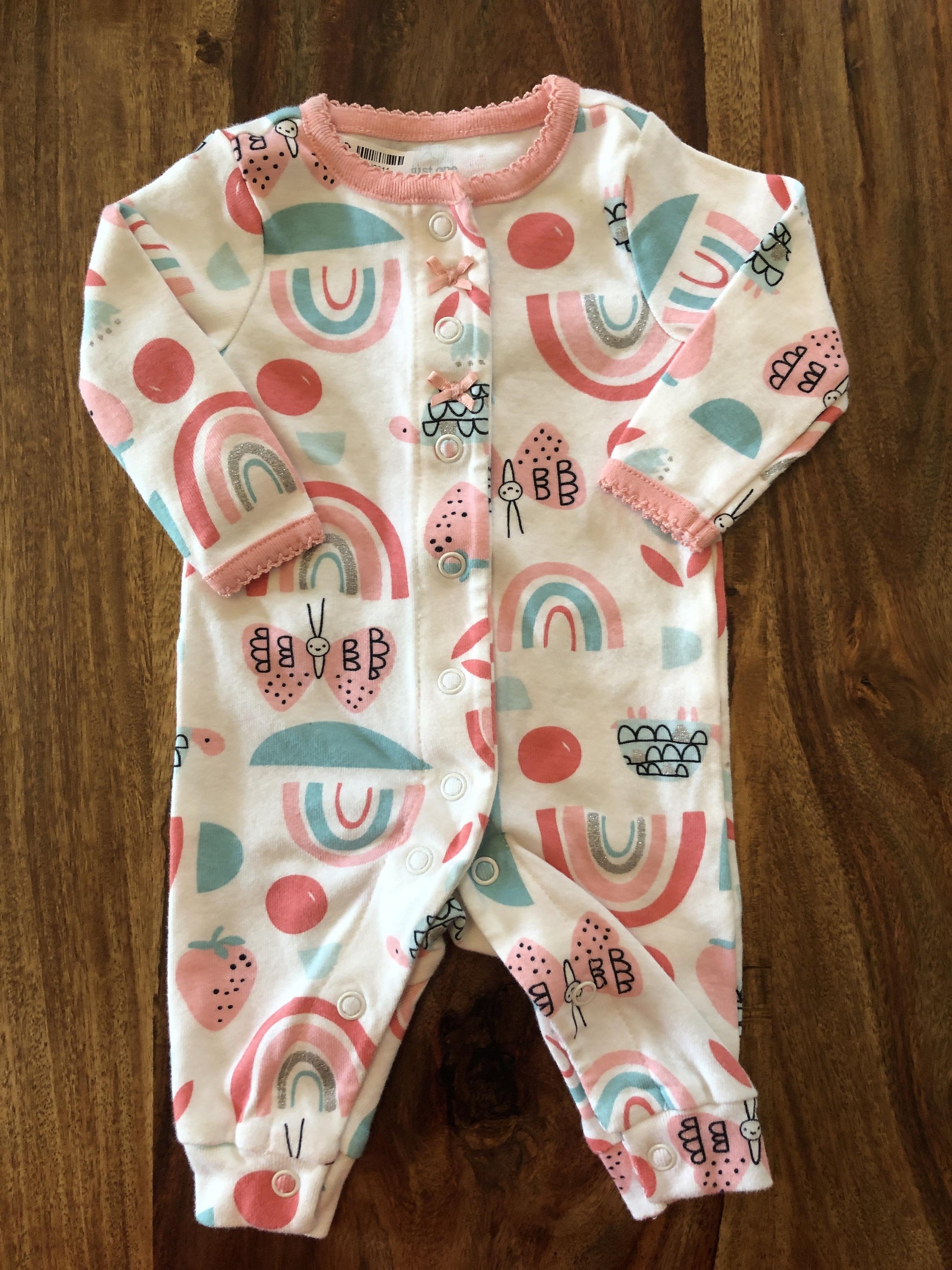 Carters Girls White | pink Pajamas Size: Newborn White | pink