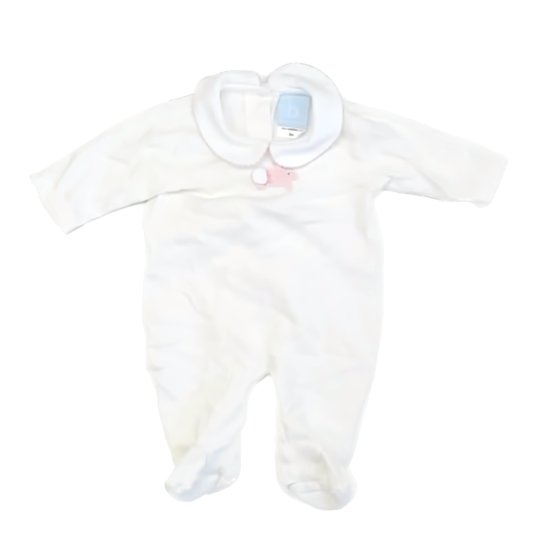 Bella Bliss Girls White | Pink Long Sleeve Outfit Size: 3M White | Pink