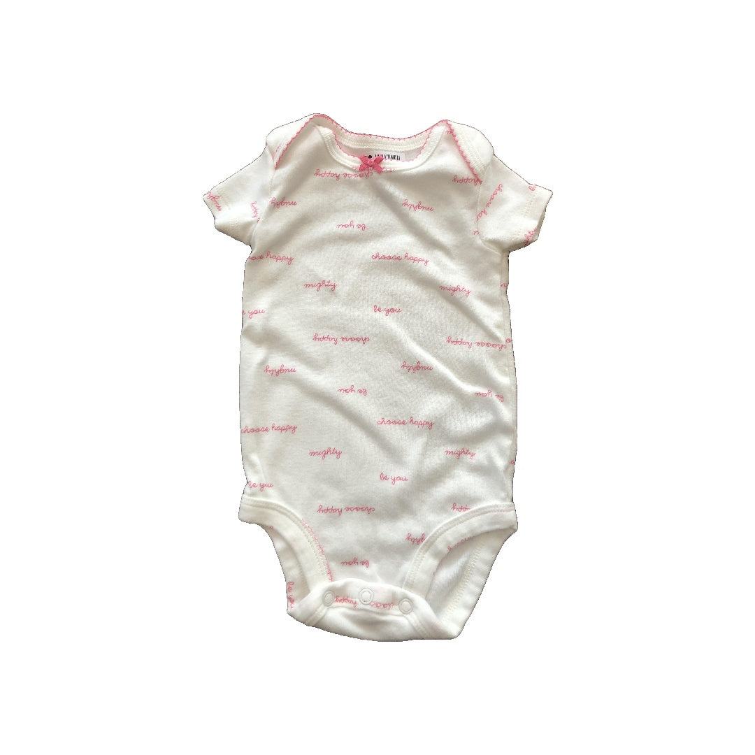 Carters Girls White | pink Onesie Size: 3 months White | pink
