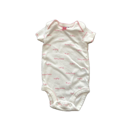 Carters Girls White | pink Onesie Size: 3 months White | pink