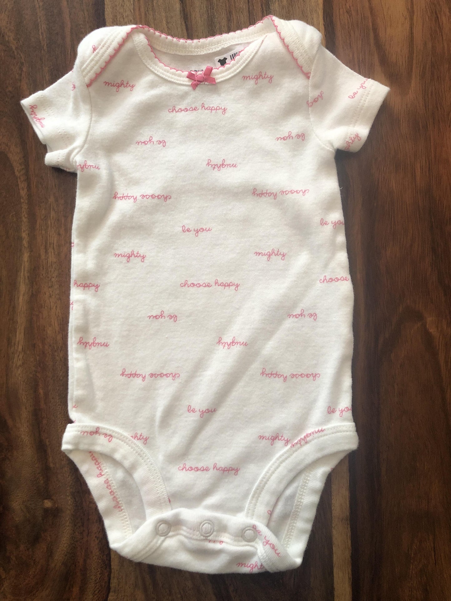 Carters Girls White | pink Onesie Size: 3 months White | pink
