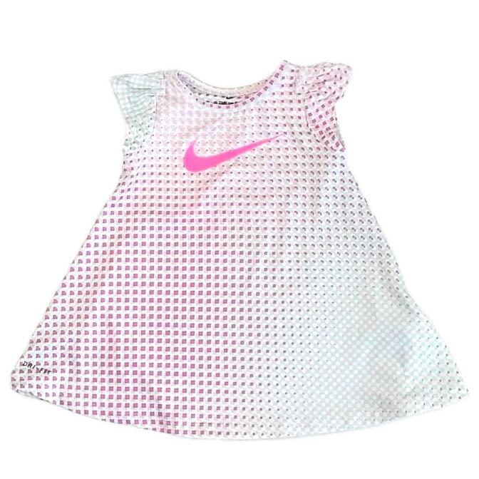 Nike Girls White | Pink Dress Size: 12 Months White | Pink