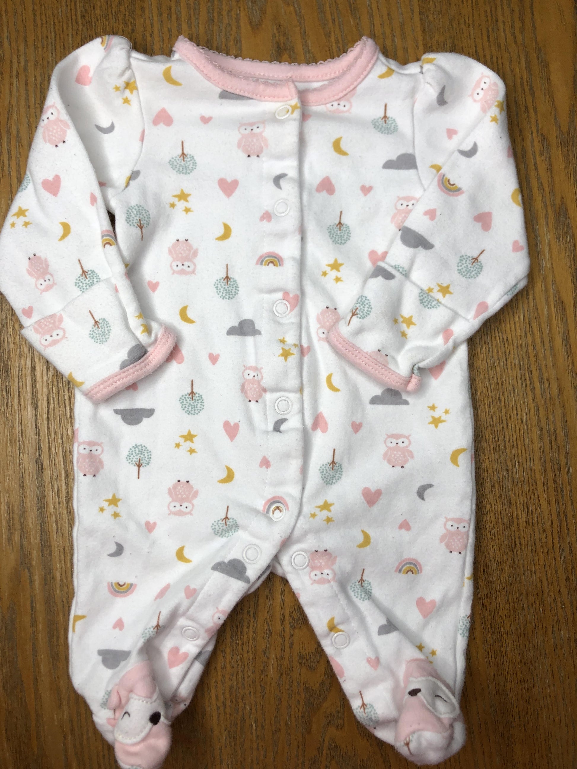 Carters Girls White | pink Pajamas Size: Newborn White | pink
