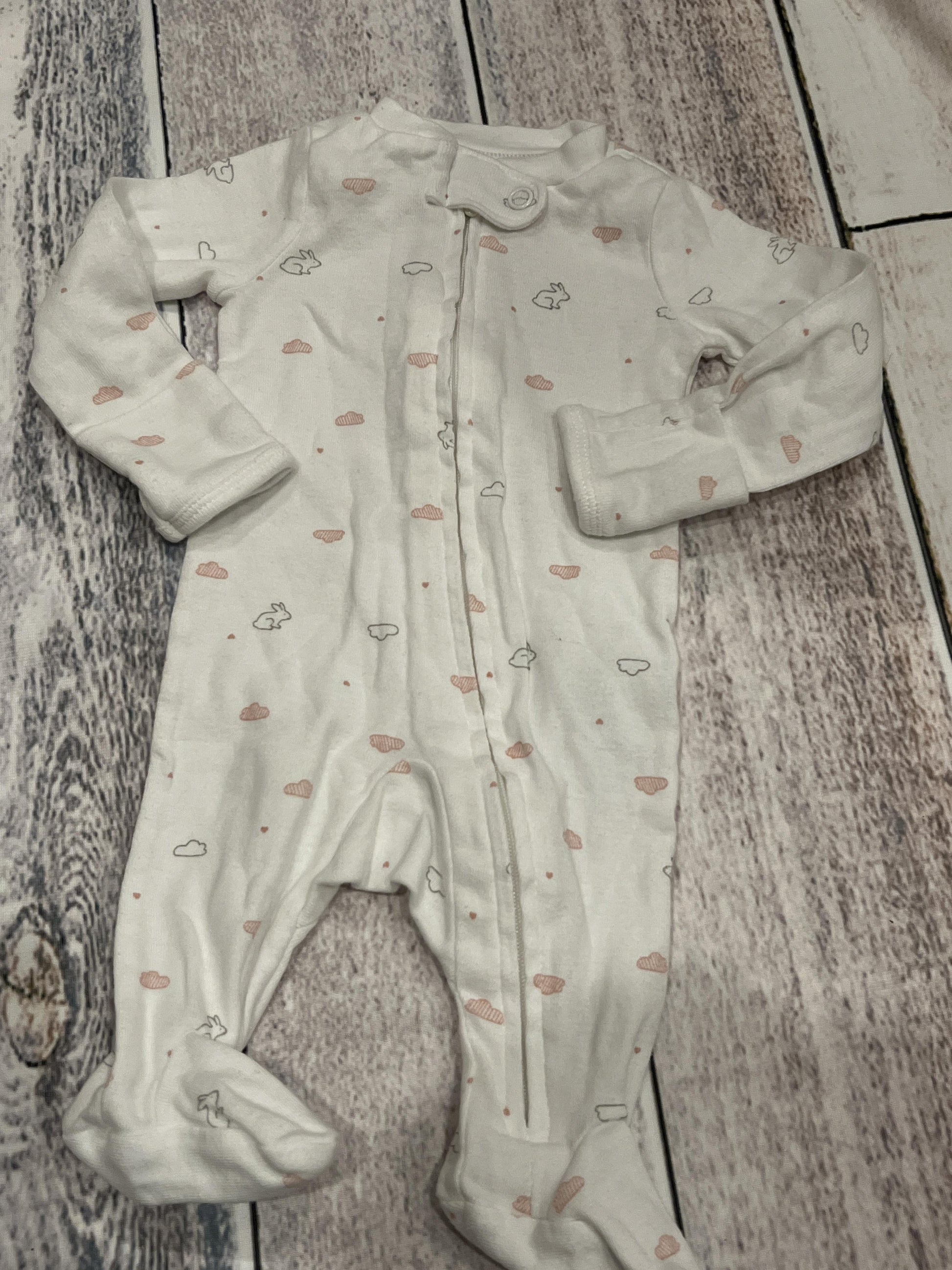 Carters Girls White | pink Pajamas Size: Newborn White | pink