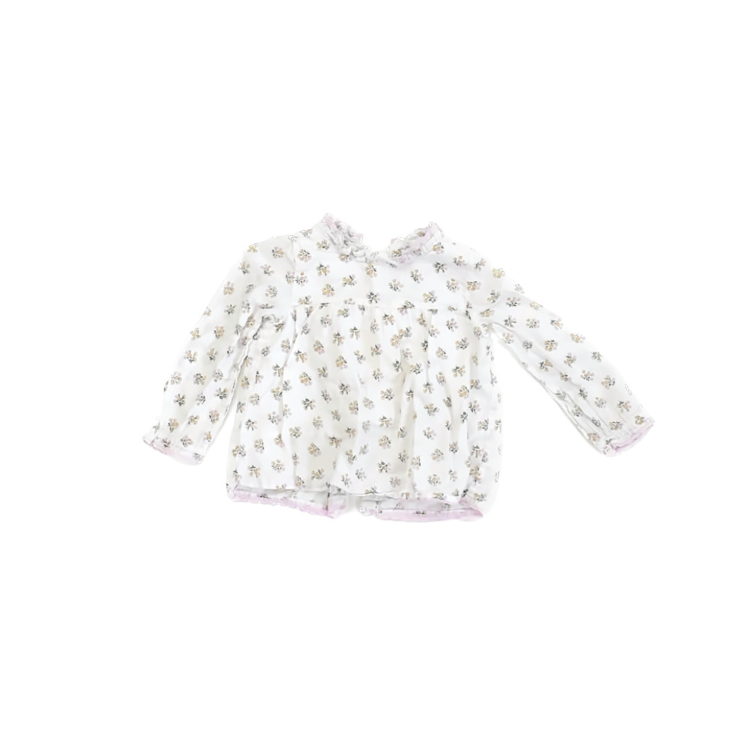 Boden Girls White | Pink Blouse Size: 12-18 Months White | Pink