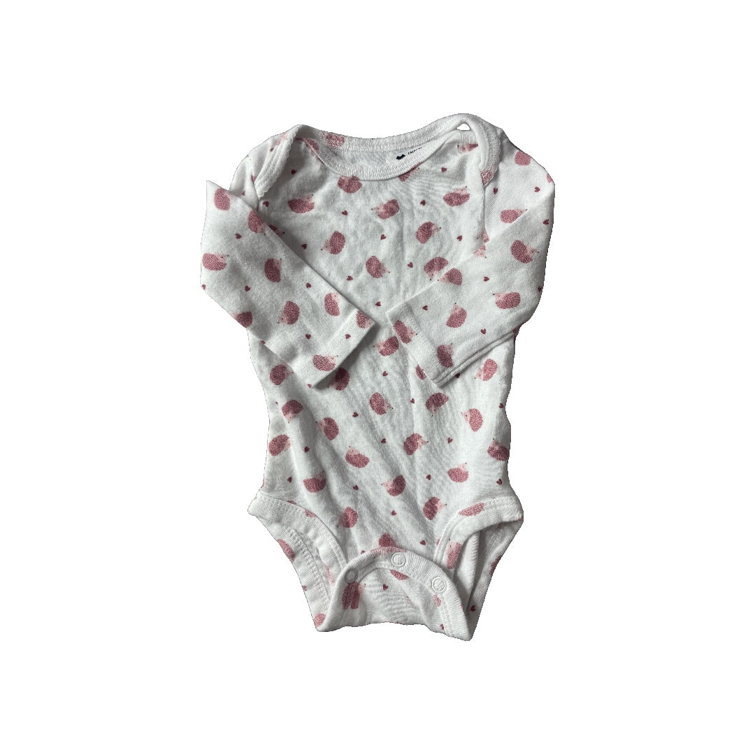 Carters Girls White | pink Onesie Size: 3 months White | pink
