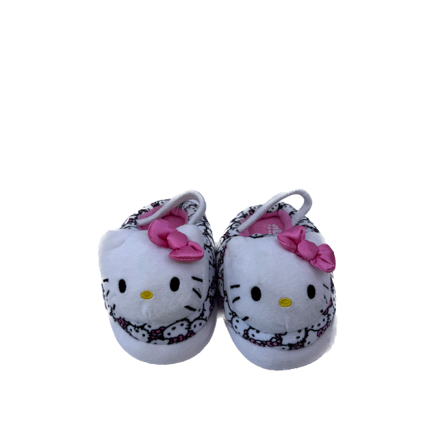 Hello Kitty Girls White | Pink Slippers Size: 9-10 Toddler White | Pink