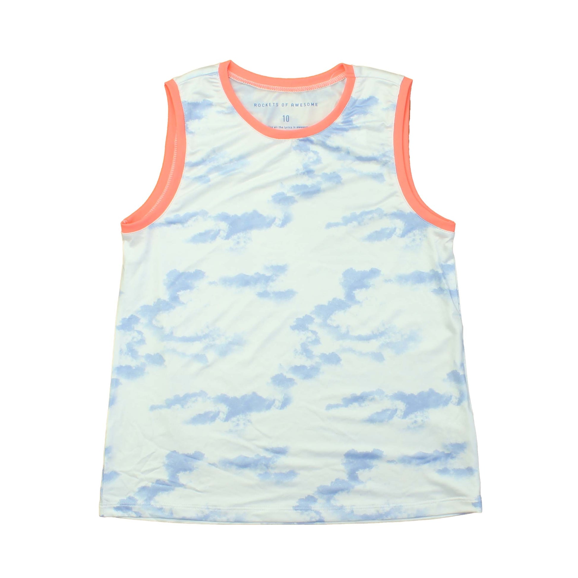 Rockets Of Awesome Girls White | Pink Athletic Top Size: Big Girl White | Pink