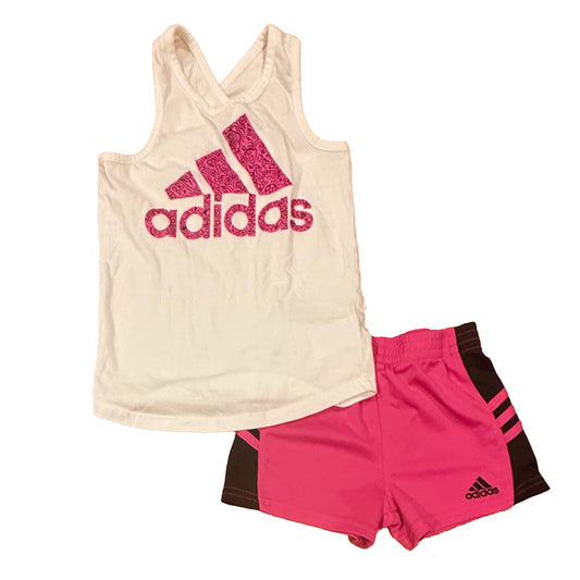 Adidas Girls White | Pink Apparel Sets Size: 4T White | Pink