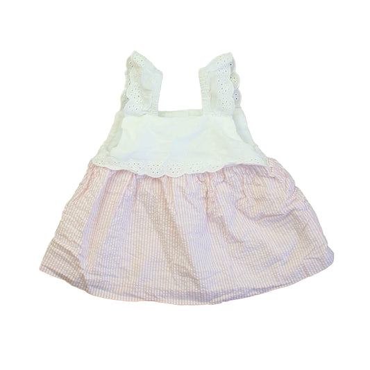 Janie and Jack Girls White | Pink Blouse Size: 6-12 Months White | Pink