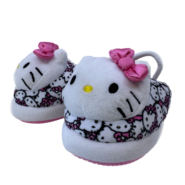 Hello Kitty Girls White | Pink Slippers Size: 9-10 Toddler White | Pink