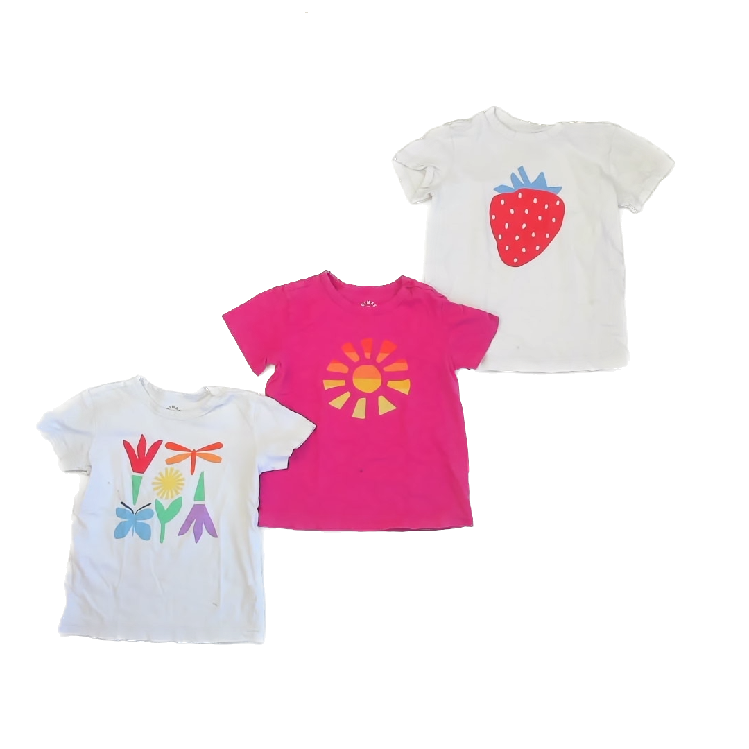 Primary Girls White | Pink T-Shirt Size: 6-7 Years White | Pink