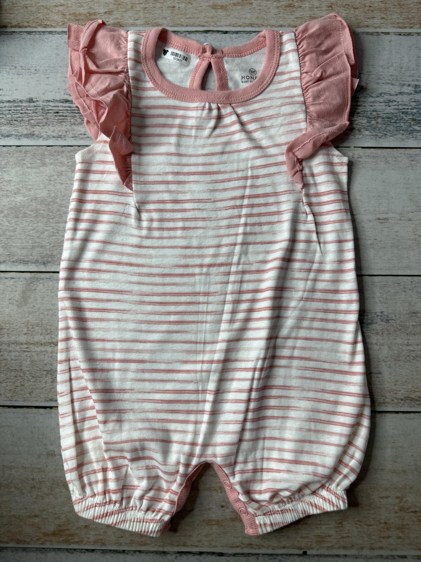 Honest Co Girls White | pink Romper Size: 3-6 months White | pink
