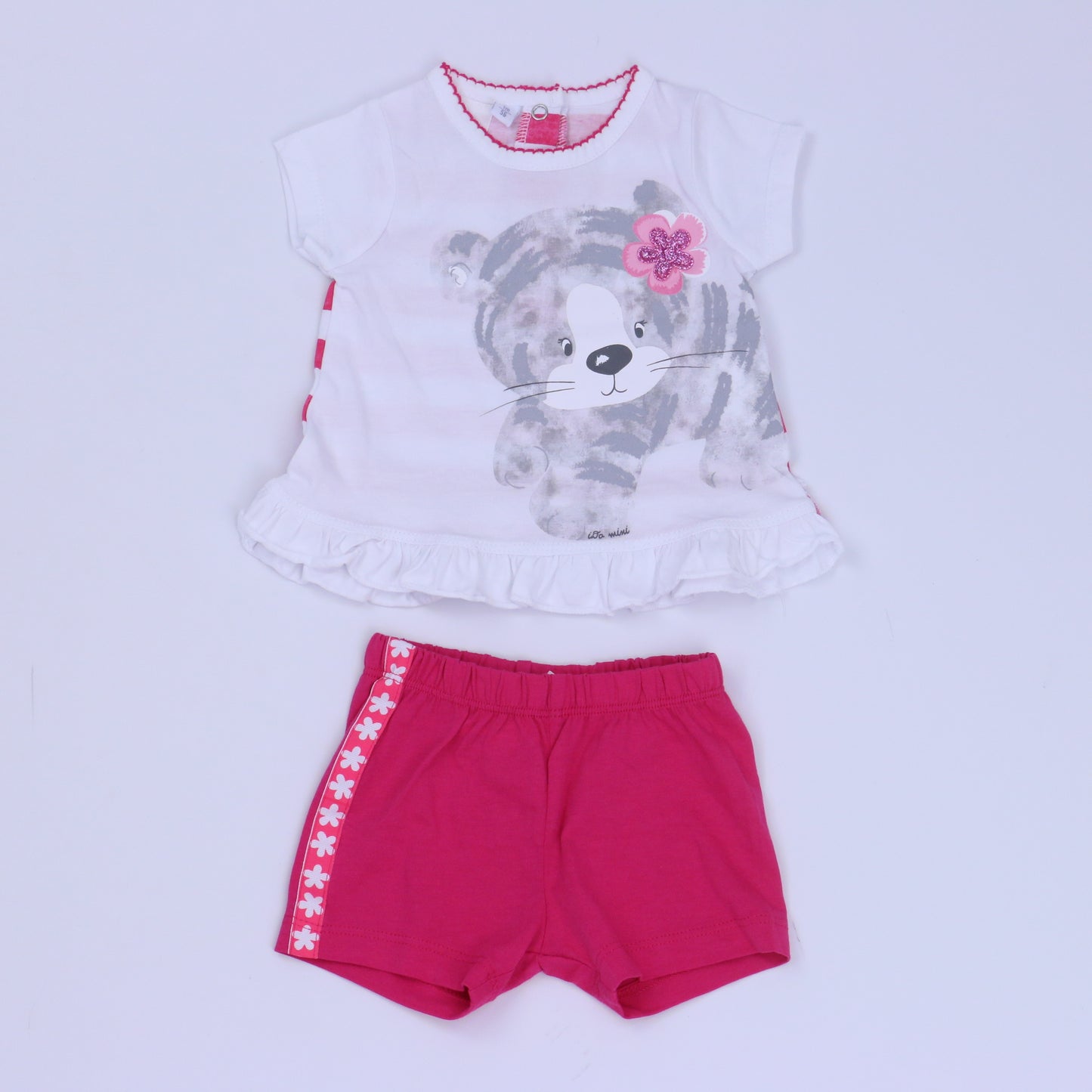 iDo by Miniconf Girls White | Pink Apparel Sets Size: 0-3 Months White | Pink