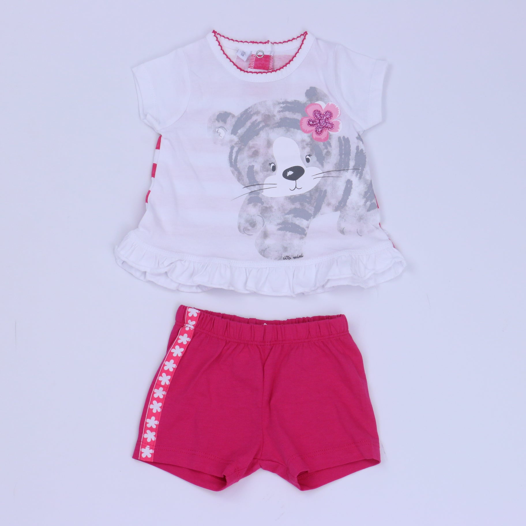 iDo by Miniconf Girls White | Pink Apparel Sets Size: 0-3 Months White | Pink