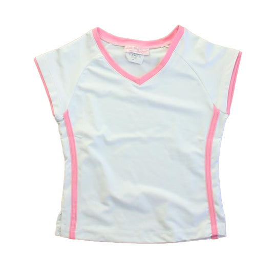 Little Miss Tennis Girls White | Pink Athletic Top Size: 4-5T White | Pink
