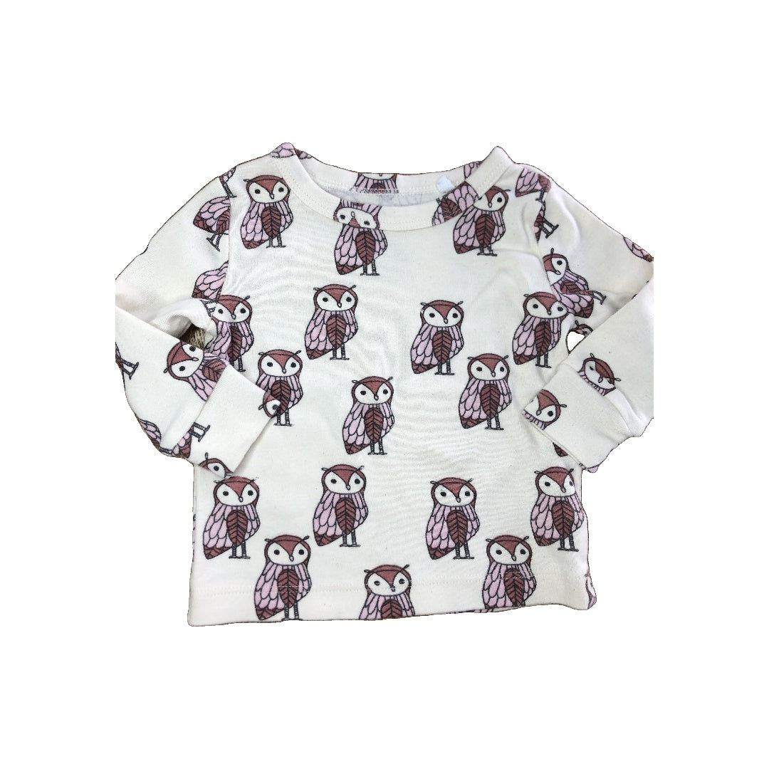 Oliver & Rain Girls White | pink Pajamas Size: 6 months White | pink